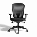 Chaise de bureau ergonomique en maille noire avec accoudoirs réglables 60 x 60 x 100cm
