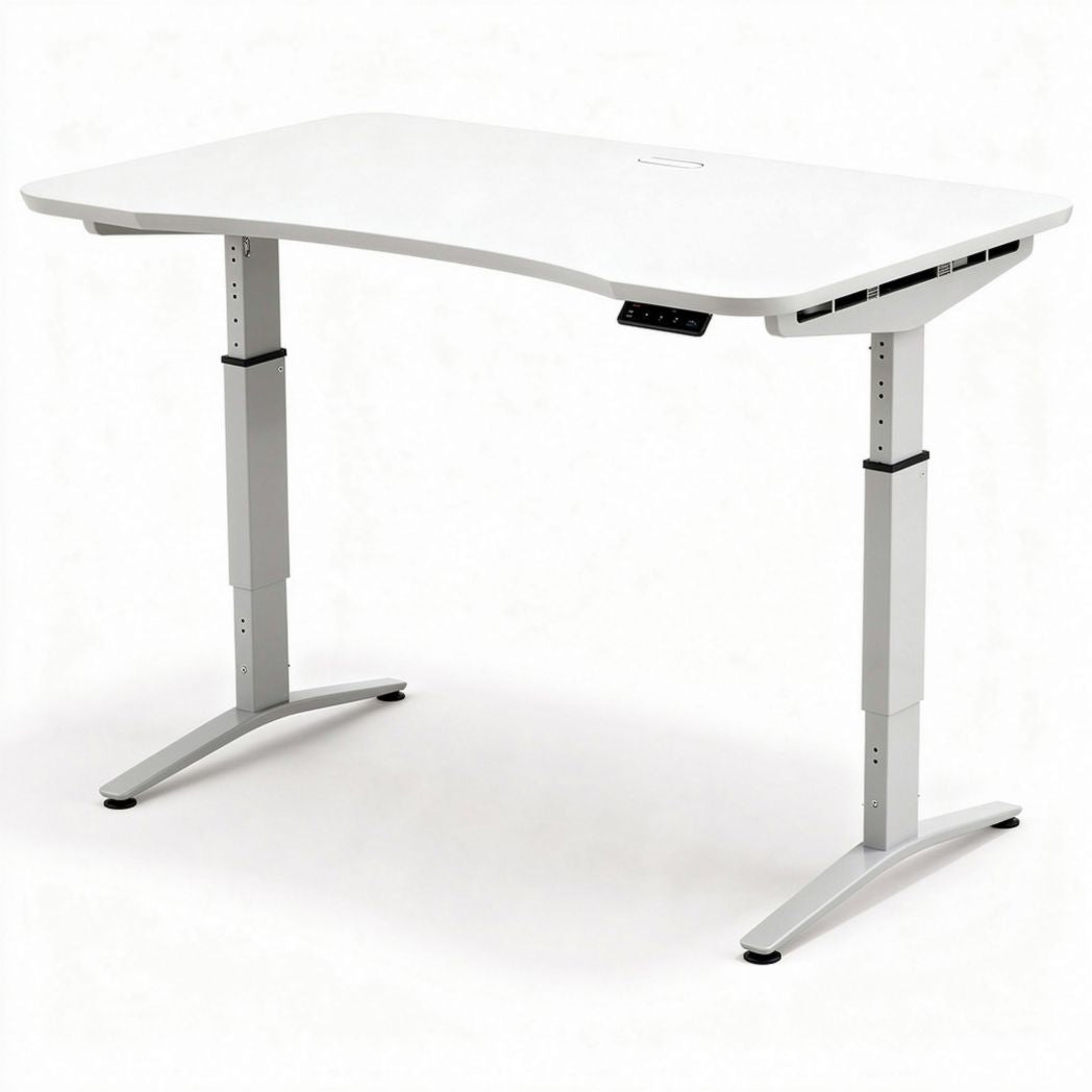 Bureau réglable en hauteur en acier blanc 120 x 70 x 75cm pour un usage professionnel