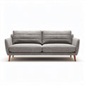 Canapé en tissu gris avec pieds en bois dimensions 200 x 90 x 85cm