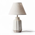 Lampe de table en céramique blanche avec abat-jour en lin 25 x 25 x 40cm