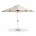 Parasol déporté en aluminium avec toile rayée beige 300 x 300 cm
