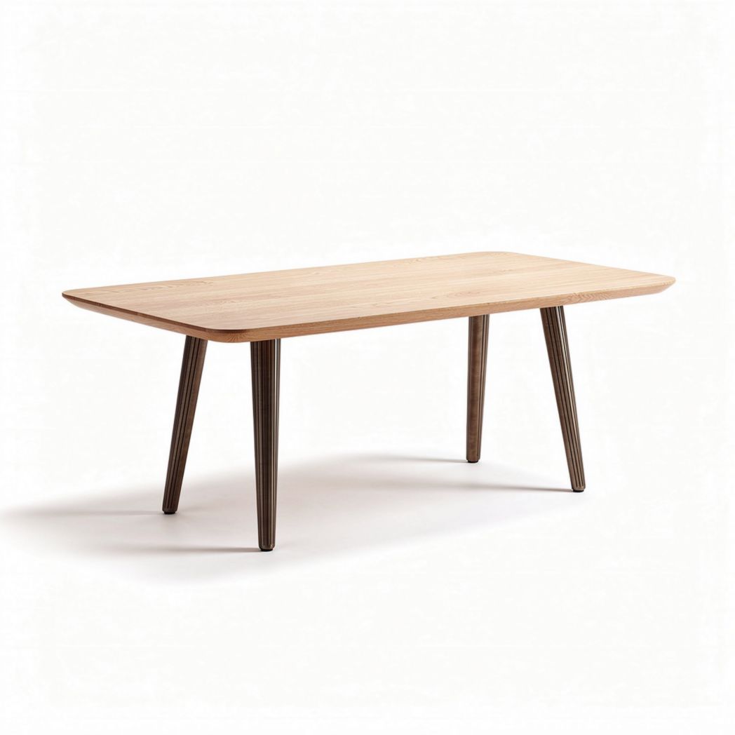 Table en bois de hêtre finition naturelle 150 x 75 x 75cm pour salle à manger